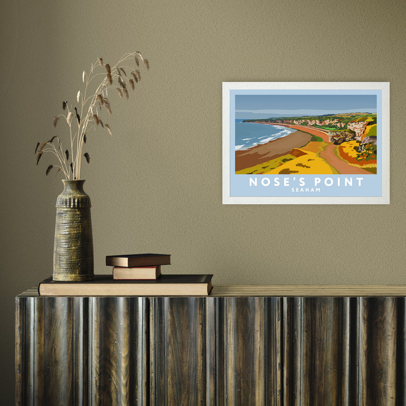Nose's Point by Richard O'Neill A3 White Frame