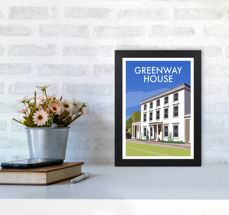 Greenway House Portrait Art Print by Richard O'Neill A4 White Frame