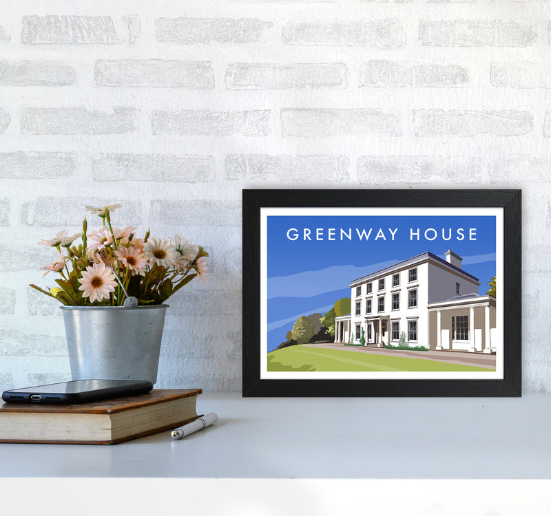 Greenway House Art Print by Richard O'Neill A4 White Frame