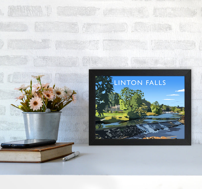 Linton Falls Travel Art Print by Richard O'Neill A4 White Frame