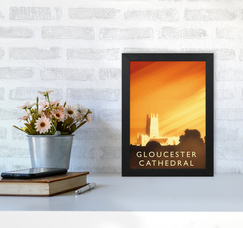 Gloucester Cathedral portrait Travel Art Print by Richard O'Neill A4 White Frame