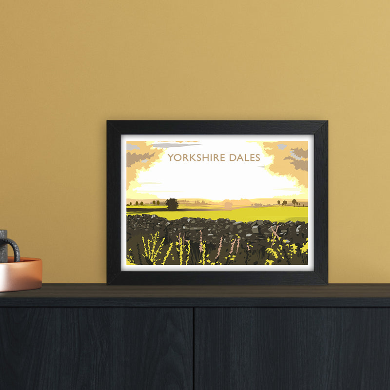 Yorkshire Dales Travel Art Print by Richard O'Neill A4 White Frame