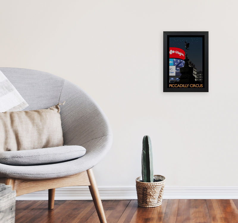 Piccadilly Circus by Richard O'Neill A4 White Frame
