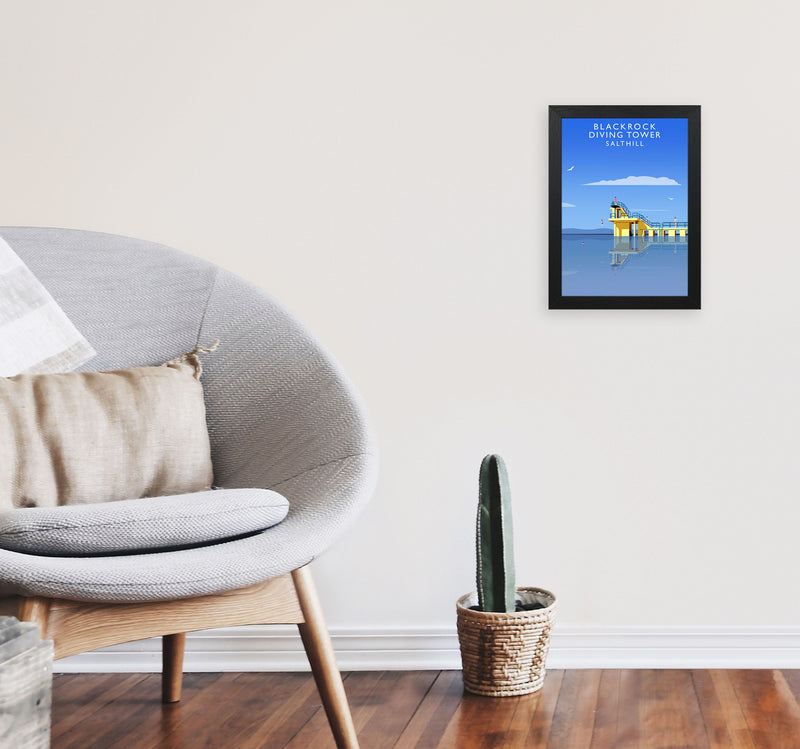 Blackrock Diving Tower (Portrait) by Richard O'Neill A4 White Frame
