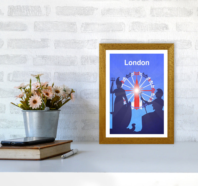 London (Britannia) portrait Travel Art Print by Richard O'Neill A4 Print Only
