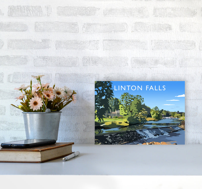 Linton Falls Travel Art Print by Richard O'Neill A4 Black Frame