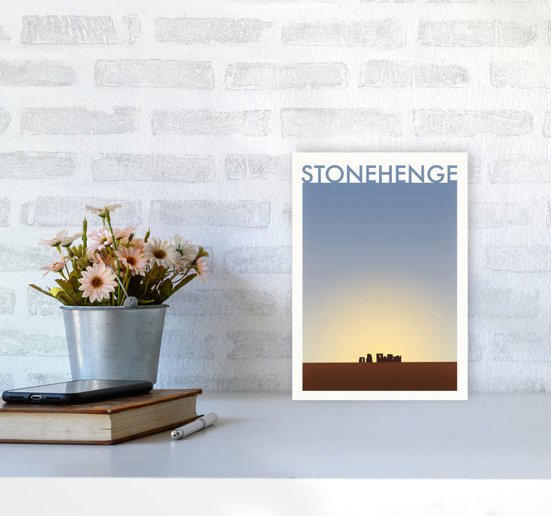Stonehenge 2 (Day) Travel Art Print by Richard O'Neill A4 Black Frame