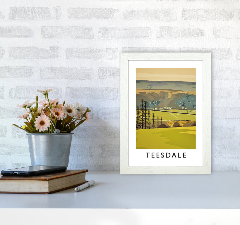 Teesdale Portrait Art Print by Richard O'Neill A4 Oak Frame