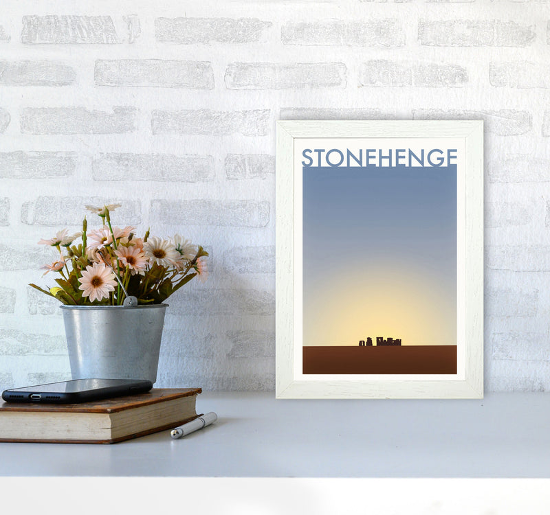 Stonehenge 2 (Day) Travel Art Print by Richard O'Neill A4 Oak Frame