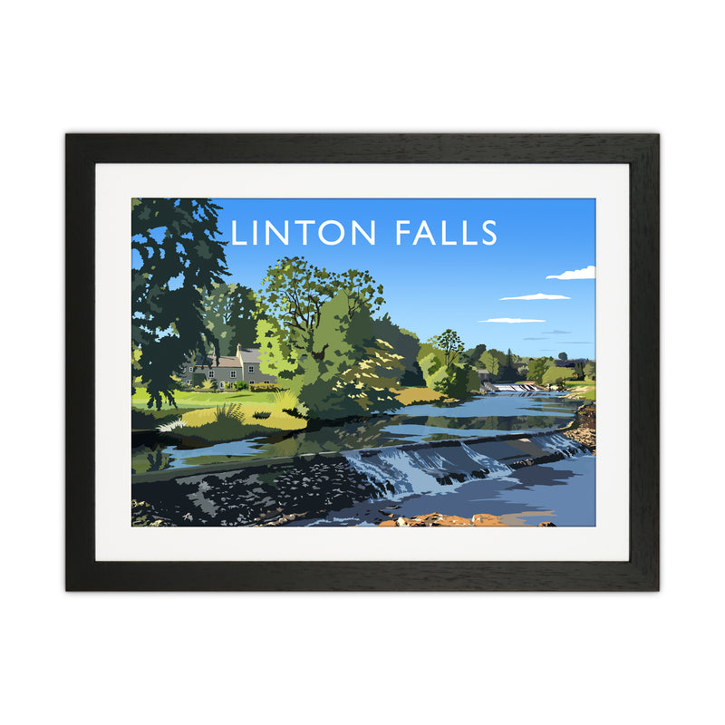 Linton Falls Travel Art Print by Richard O'Neill Black Grain