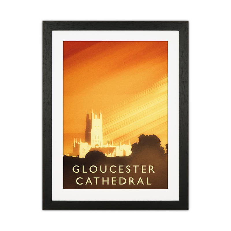 Gloucester Cathedral portrait Travel Art Print by Richard O'Neill Black Grain