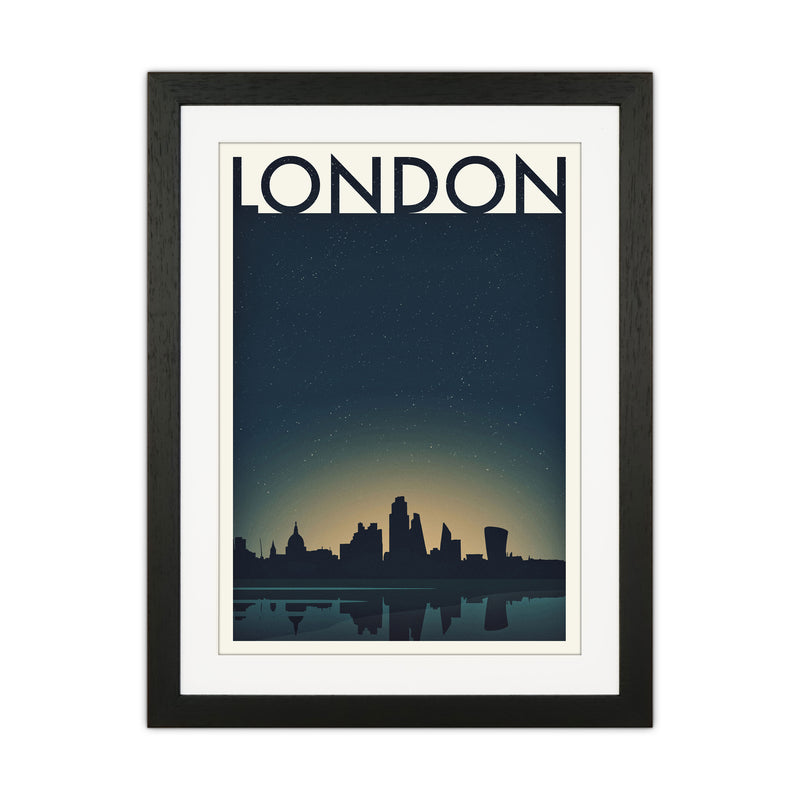 London 4 (Night) Travel Art Print by Richard O'Neill Black Grain