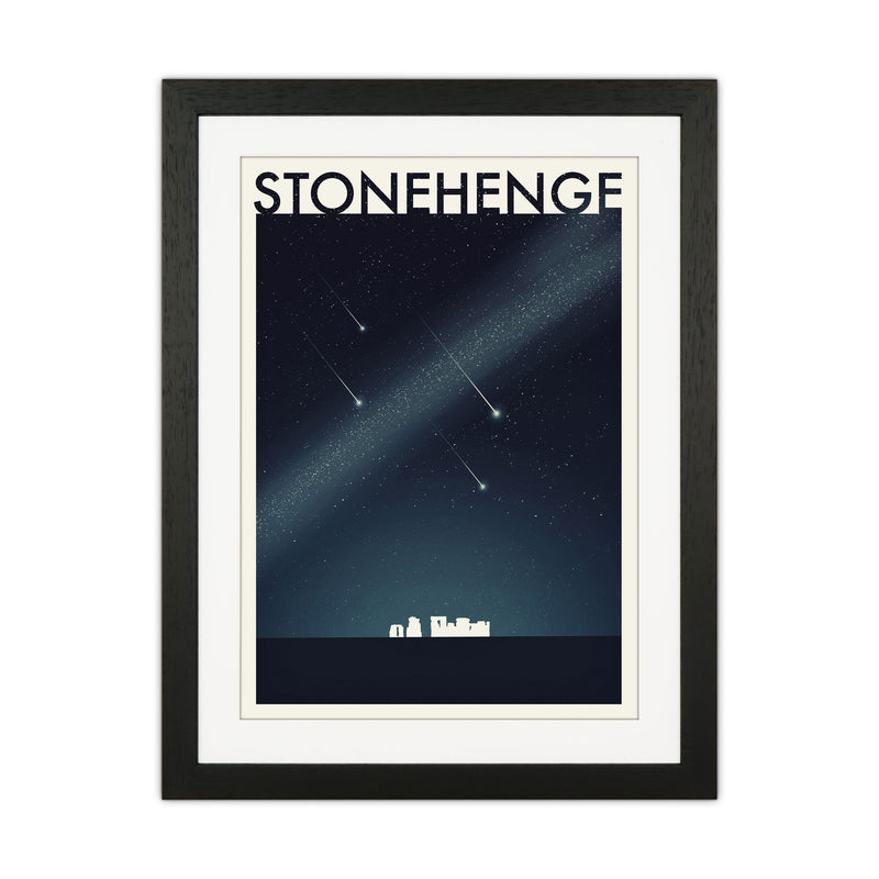 Stonehenge 2 (Night) Travel Art Print by Richard O'Neill Black Grain