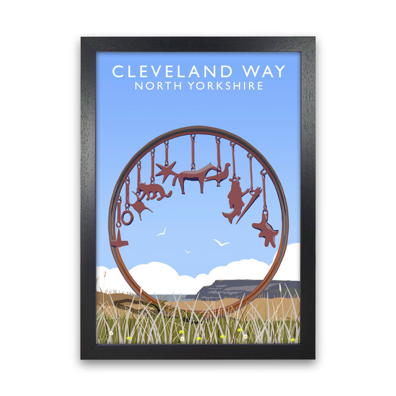 Cleveland Way North Yorkshire Framed Digital Art Print by Richard O'Neill Black Grain