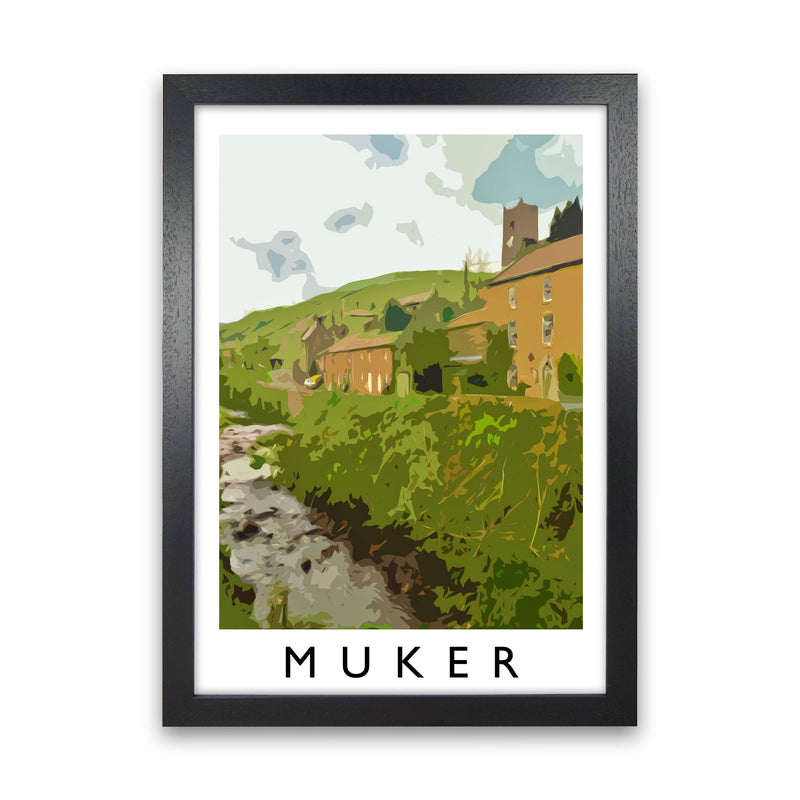 Muker Art Print by Richard O'Neill Black Grain