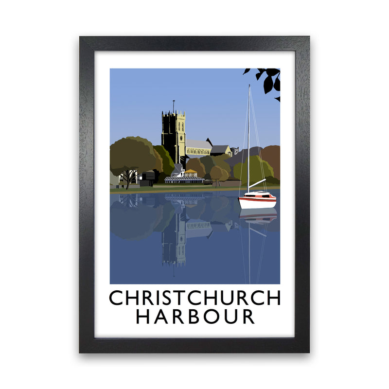 Christchurch Harbour Framed Digital Art Print by Richard O'Neill Black Grain