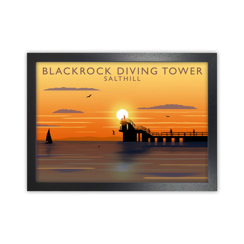 Blackrock Diving Tower (Sunset) (Landscape) by Richard O'Neill Black Grain