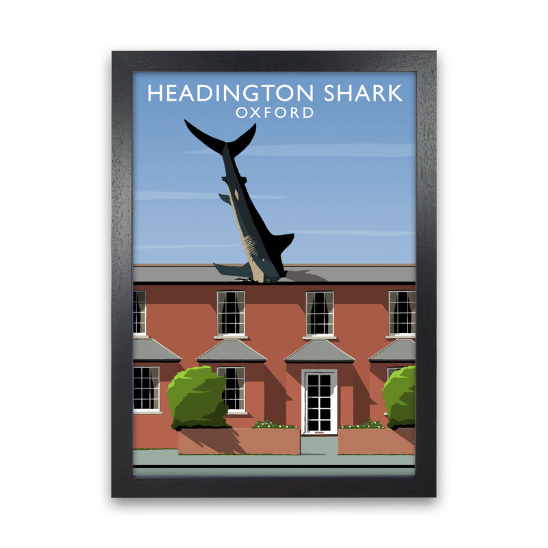 Headington Shark Oxford Framed Digital Art Print by Richard O'Neill Black Grain