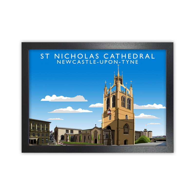 St Nicholas Cathedral Newcastle-Upon-Tyne Art Print by Richard O'Neill Black Grain