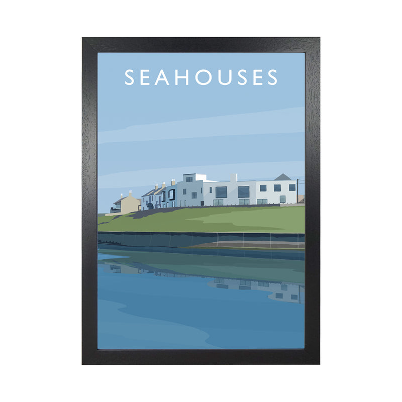 Seahouses 2 by Richard O'Neill Black Grain