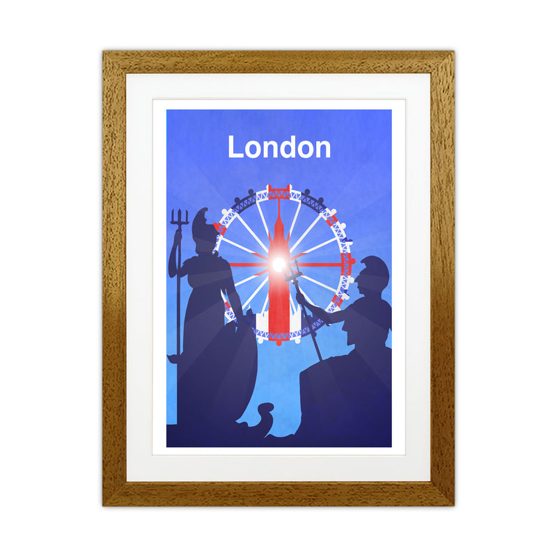 London (Britannia) portrait Travel Art Print by Richard O'Neill Oak Grain