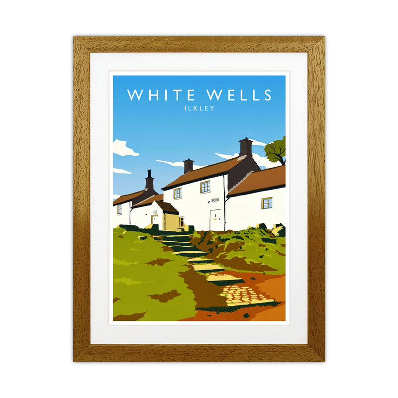 White Wells Portrait Travel Art Print by Richard O'Neill Oak Grain