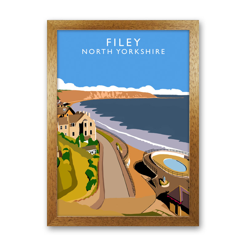 Filey North Yorkshire Framed Digital Art Print by Richard O'Neill Oak Grain