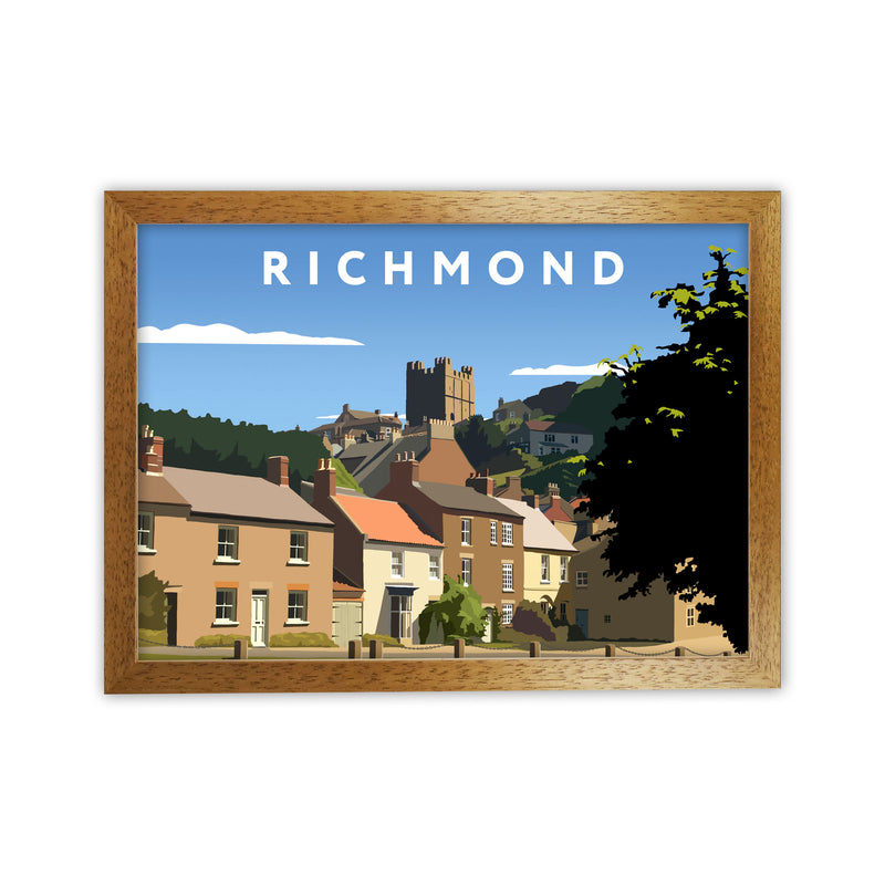 Richmond Travel Art Print by Richard O'Neill, Framed Wall Art Oak Grain