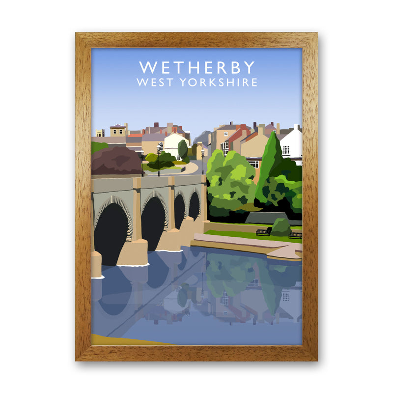 Wetherby West Yorkshire Travel Art Print by Richard O'Neill, Framed Wall Art Oak Grain