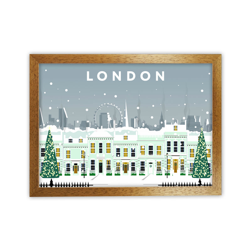 London Cherry Tree Lane In Snow by Richard O'Neill Oak Grain
