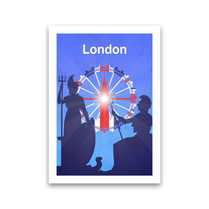 London (Britannia) portrait Travel Art Print by Richard O'Neill Print Only