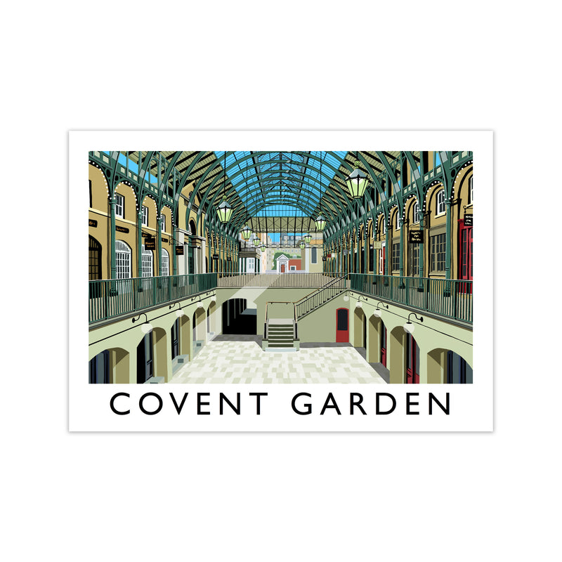 Covent Garden London Vintage Travel Art Poster by Richard O'Neill, Framed Wall Art Print, Cityscape, Landscape Art Gifts Print Only