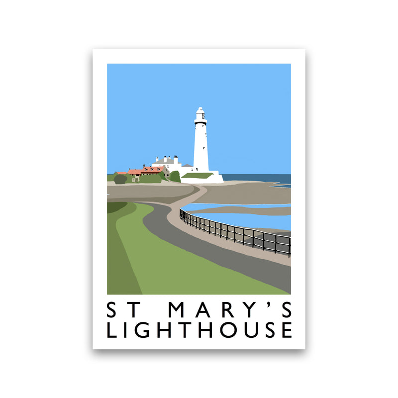 St Mary's Lighthouse Travel Art Print by Richard O'Neill Print Only