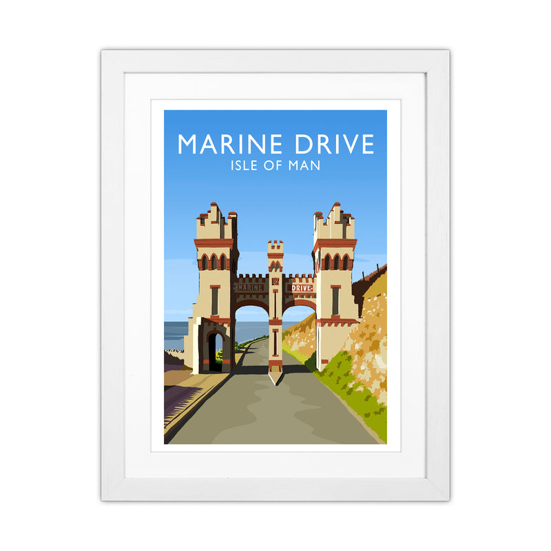 Marine Drive portrait Travel Art Print by Richard O'Neill White Grain
