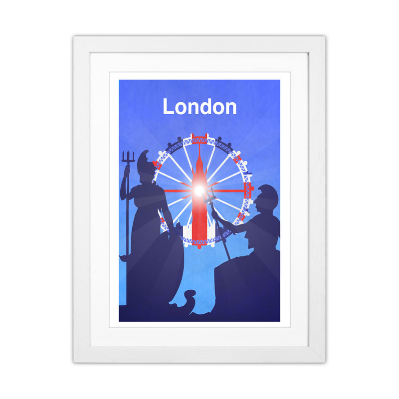 London (Britannia) portrait Travel Art Print by Richard O'Neill White Grain