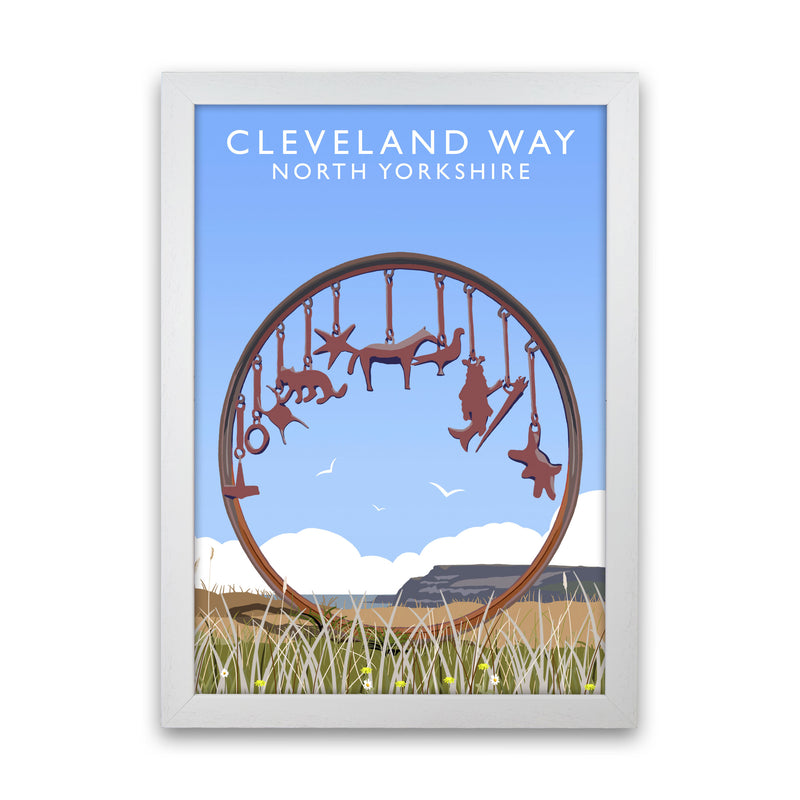 Cleveland Way North Yorkshire Framed Digital Art Print by Richard O'Neill White Grain