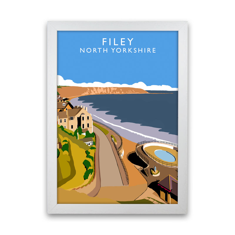 Filey North Yorkshire Framed Digital Art Print by Richard O'Neill White Grain