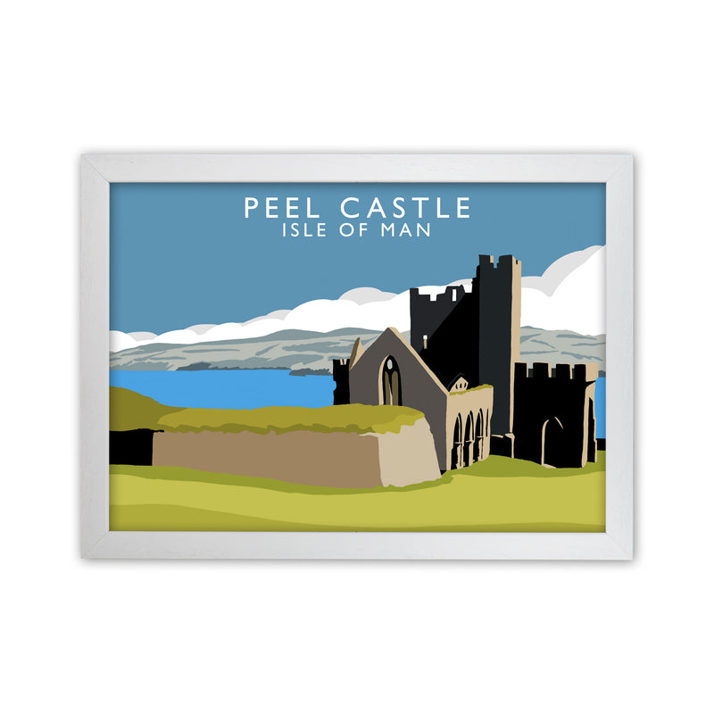 Peel Castle Isle of Man Art Print by Richard O'Neill White Grain