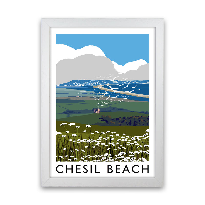 Chesil Beach by Richard O'Neill White Grain