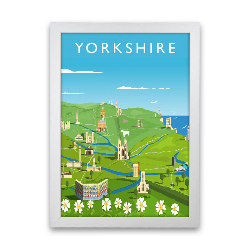 Yorkshire (Portrait) Art Print Vintage Travel Poster by Richard O'Neill White Grain