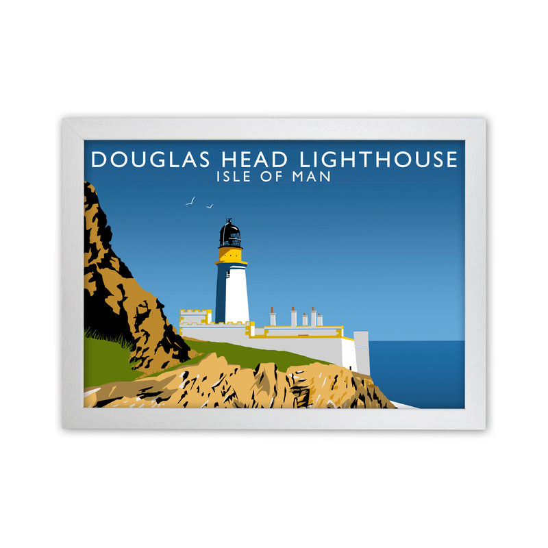 Douglas Head Lighthouse Portrait by Richard O'Neill White Grain