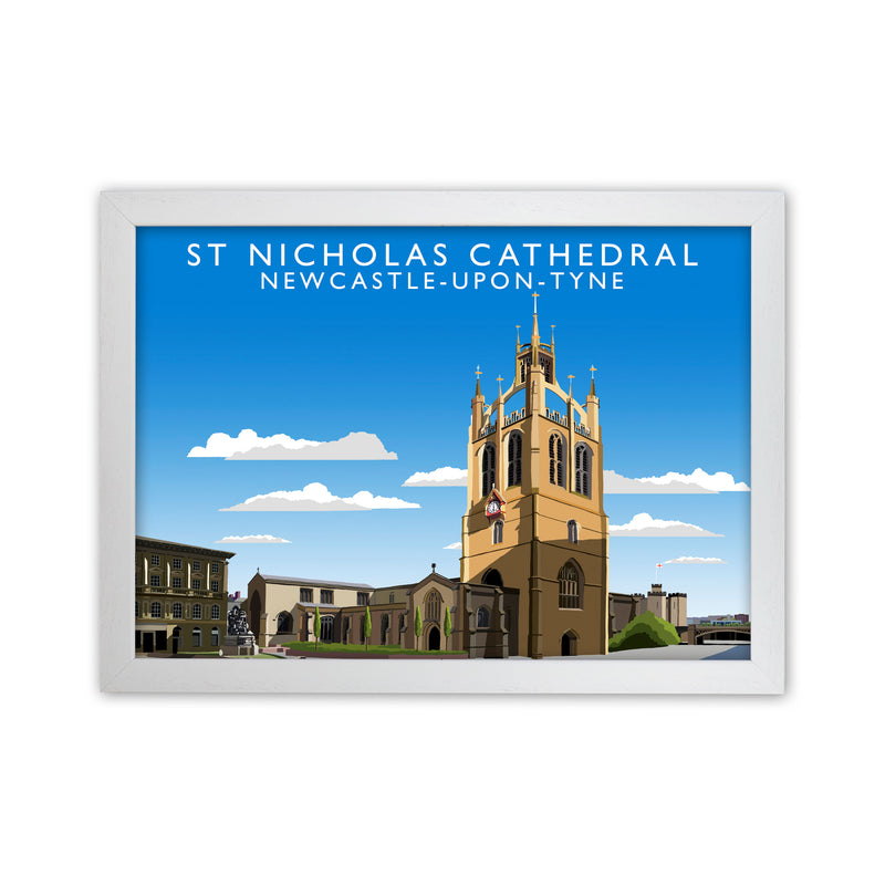 St Nicholas Cathedral Newcastle-Upon-Tyne Art Print by Richard O'Neill White Grain