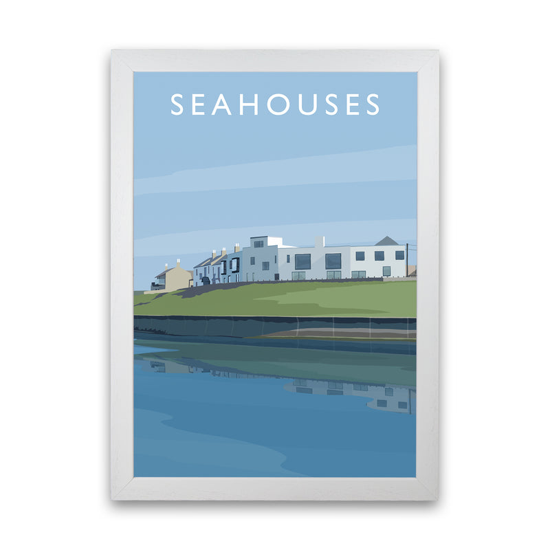 Seahouses 2 by Richard O'Neill White Grain
