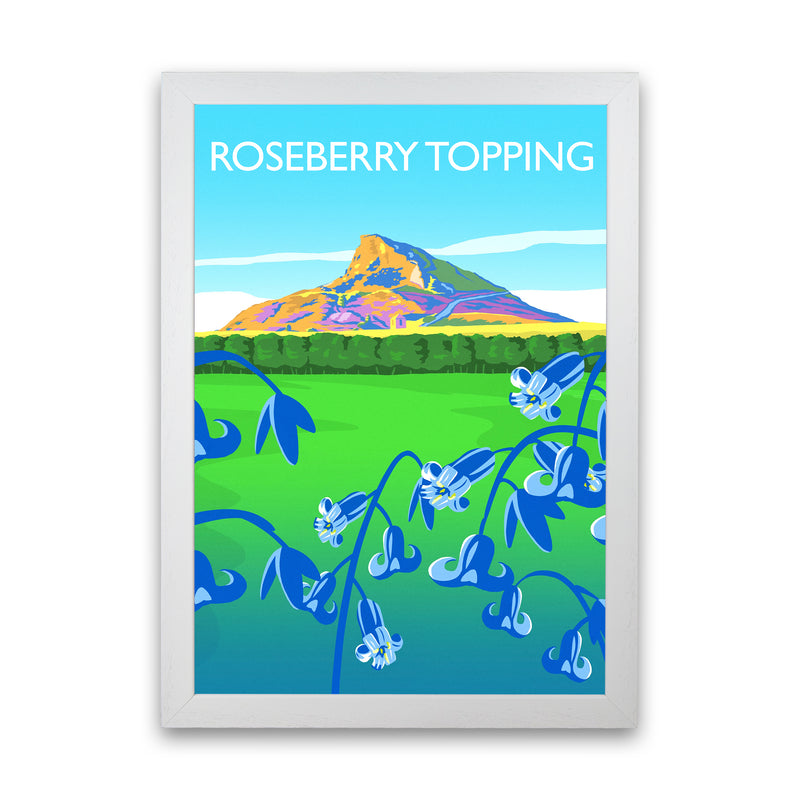 Roseberry Topping (bluebells) portrait by Richard O'Neill White Grain
