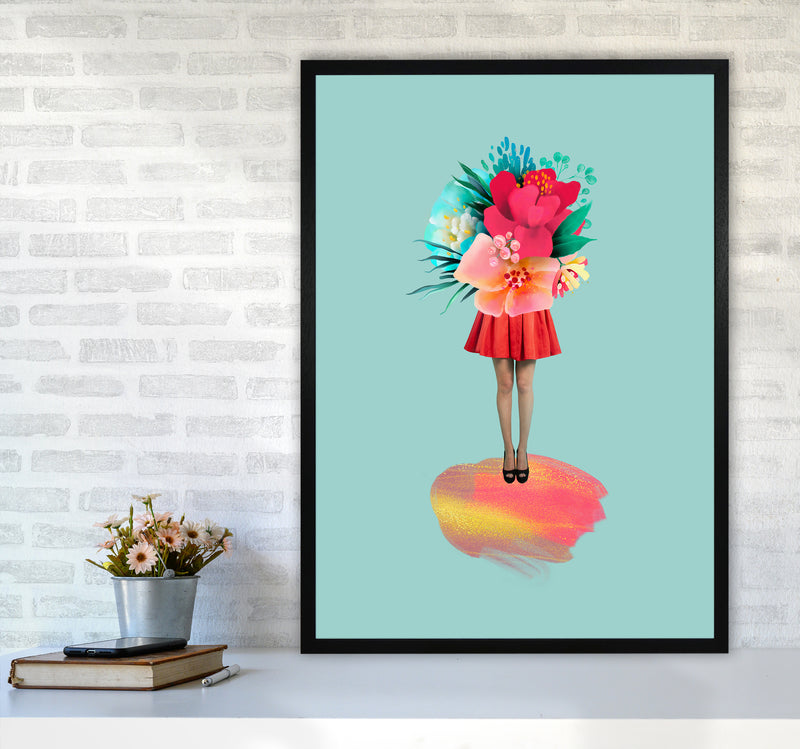 The Floral Girl Art Print by Seven Trees Design A1 White Frame