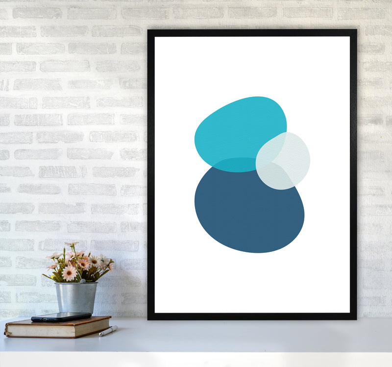 Three Stones Abstract Art Print by Seven Trees Design A1 White Frame