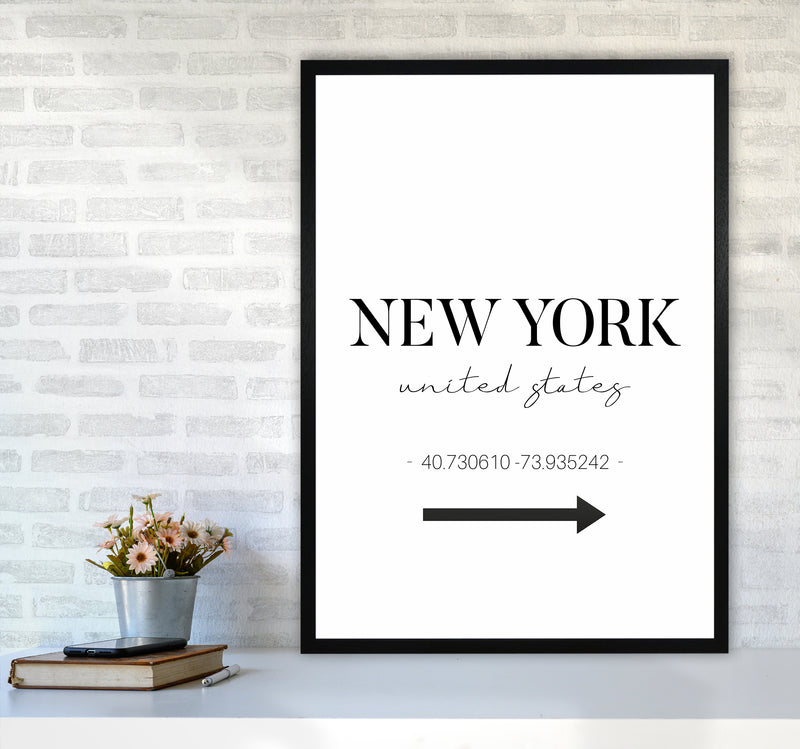 To New York Sign Art Print by Seven Trees Design A1 White Frame
