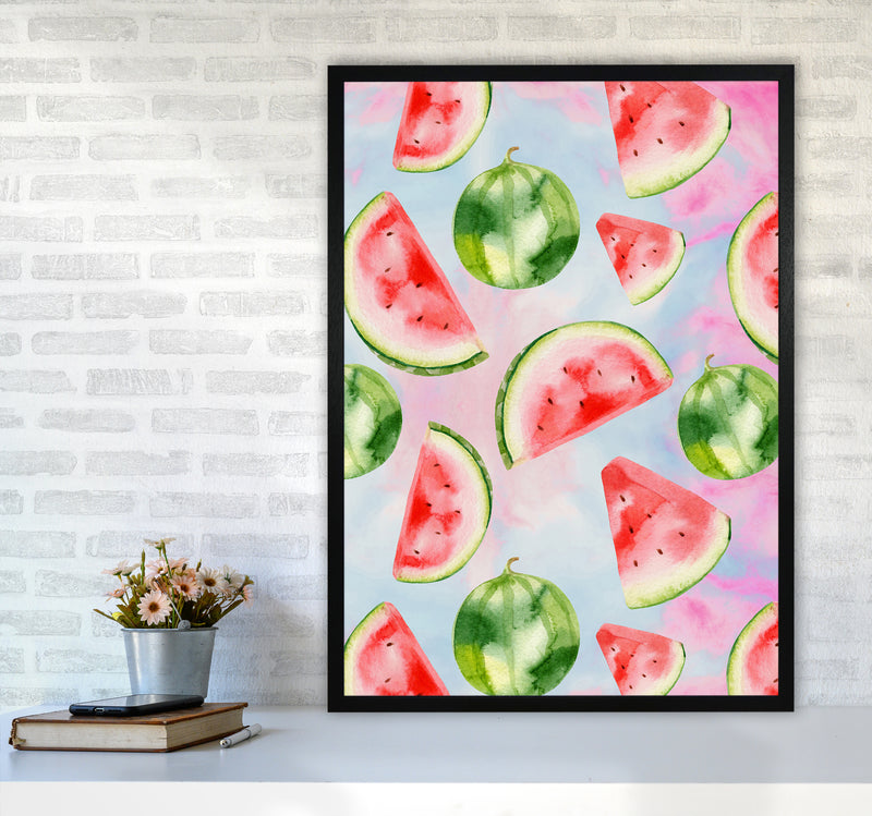 Watermelon in the Sky Kitchen Art Print by Seven Trees Design A1 White Frame