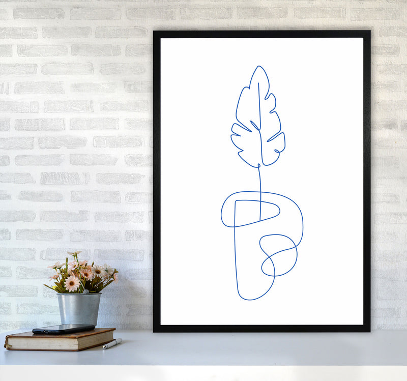 One Line Botanical Art Print by Seven Trees Design A1 White Frame