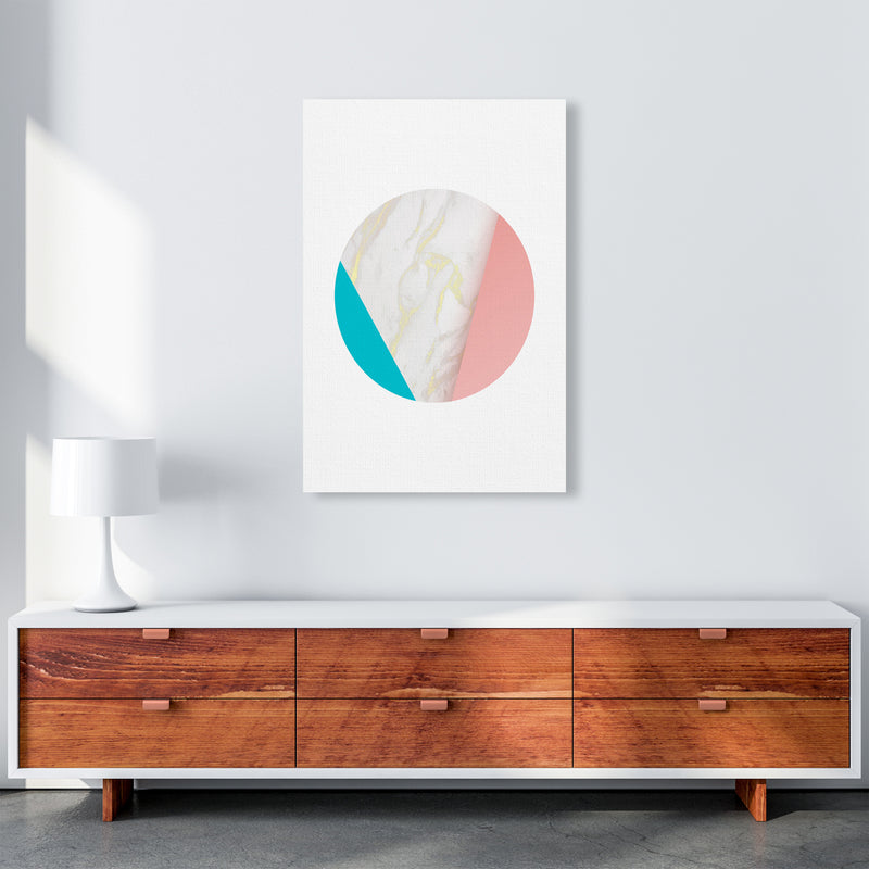 Pink Marble Circle I Abstract Art Print by Seven Trees Design A1 Canvas